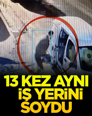 13 kez aynı iş yerini soydu