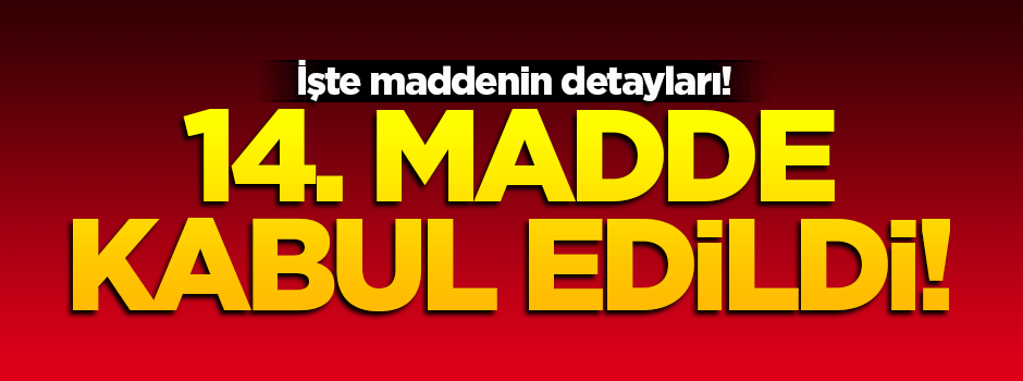 14. madde kabul edildi!