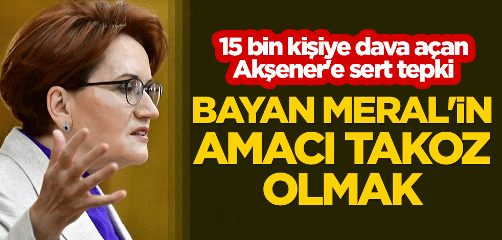 15 bin kişiye dava açan Akşener'e sert tepki: Bayan Meral'in amacı takoz olmak