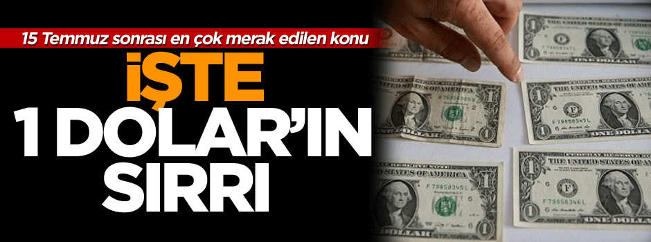 15 Temmuz sonrası en çok merak edilen konu: işte 1 Doların sırrı