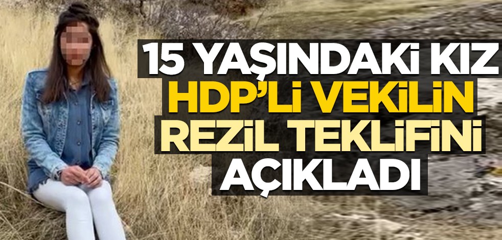 15 yaşındaki kız, HDP'li vekilin rezil teklifini açıkladı