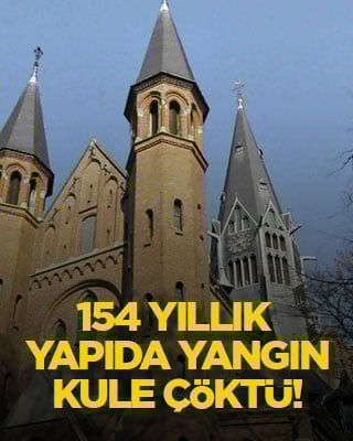 154 yıllık yapıda yangın, kule çöktü!