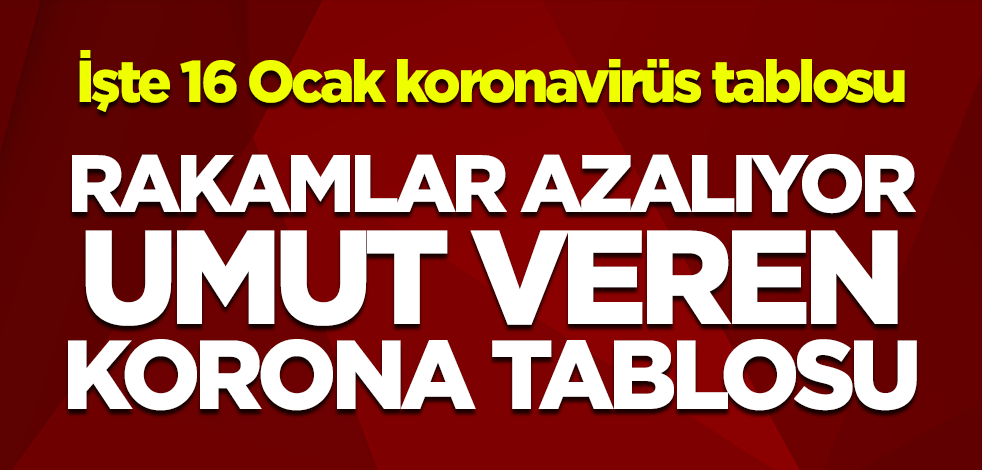 16 Ocak koronavirüs tablosu! İşte vaka sayısı ve can kaybı...