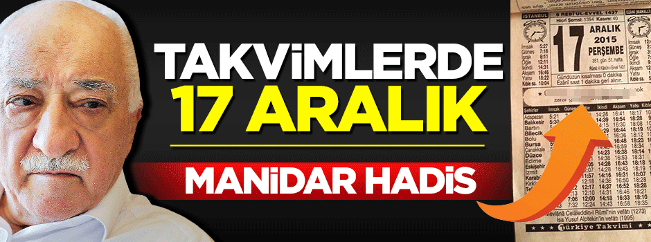 17 Aralık günü takvimlerde manidar hadis