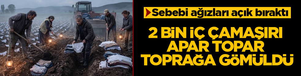 2 bin iç çamaşırı apar topar toprağa gömüldü! Sebebi ağızları açık bıraktı