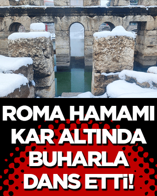 Roma Hamamı kar altında buharla dans etti!