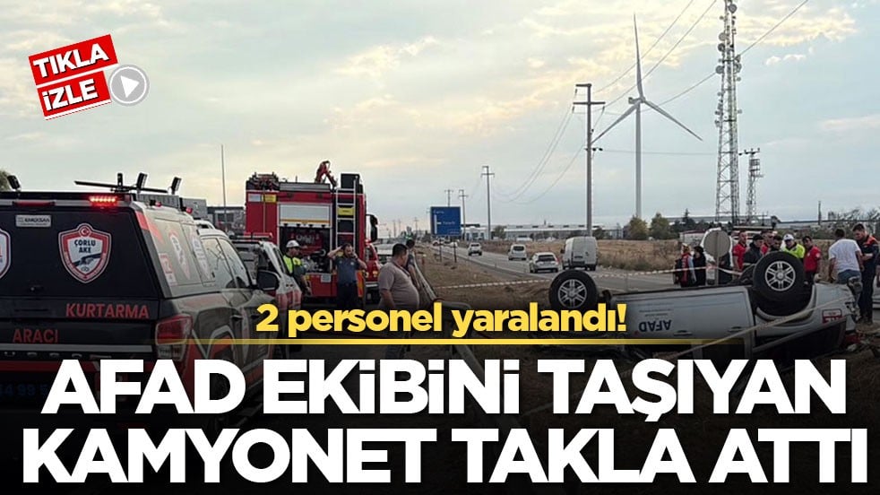 2 personel yaralandı! AFAD ekibini taşıyan kamyonet takla attı