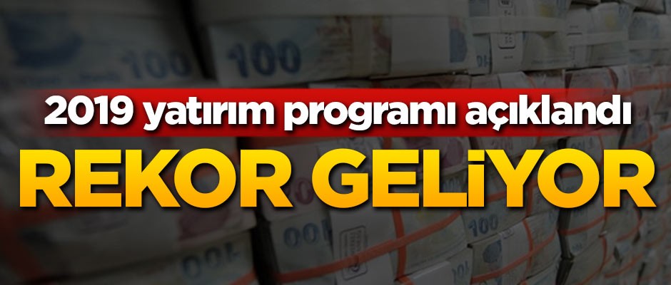 2019 yatırım programı belli oldu! Rekor geliyor