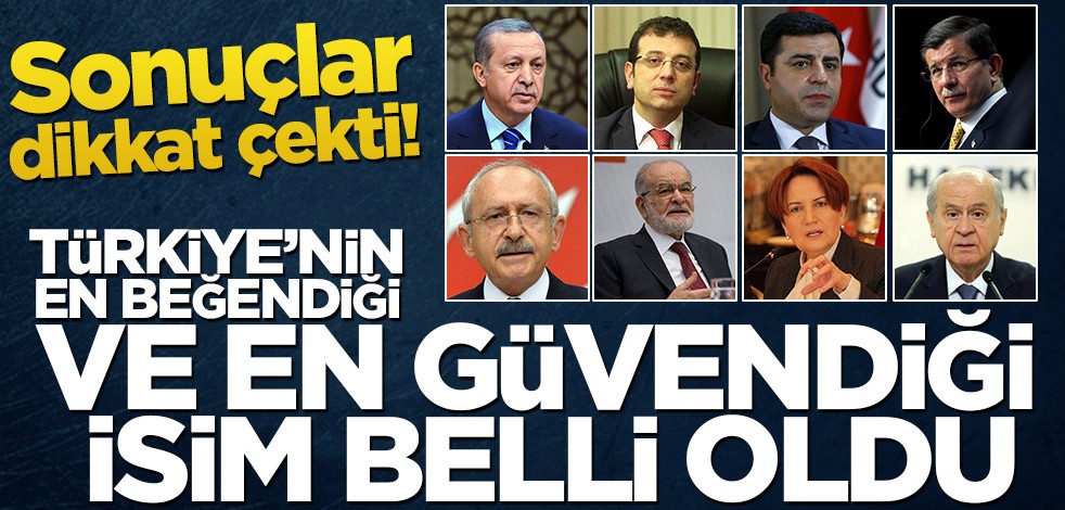 2019 yılında en güvenilen ve beğenilen siyasetçi belli oldu!