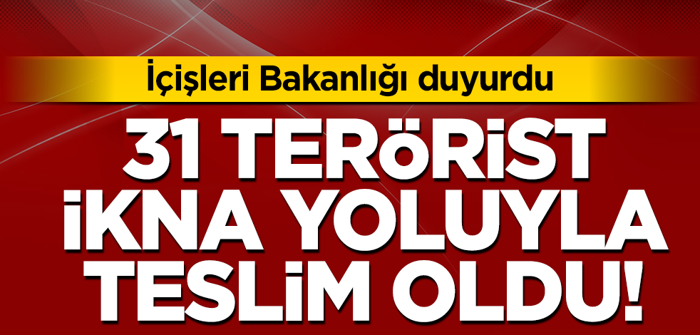 2021 yılında ikna çalışması sonucu 31 PKK'lı terörist teslim oldu