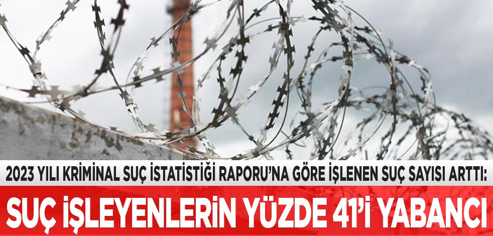 2023 yılı Kriminal Suç İstatistiği Raporu’na göre işlenen suç sayısı arttı: Suç işleyenlerin yüzde 41’i yabancı