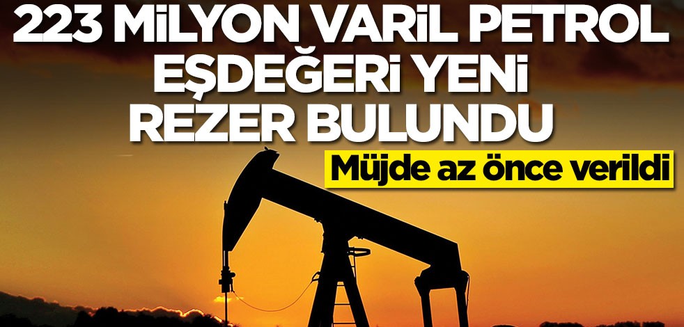 223 milyon varil petrol eşdeğeri yeni rezerv bulundu! Müjde az önce verildi
