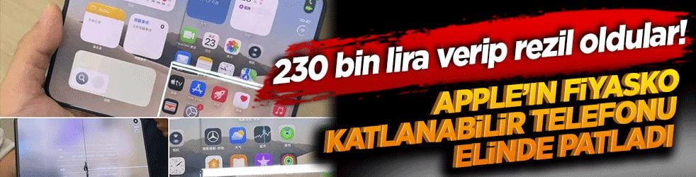 230 bin lira verip rezil oldular! Apple’ın fiyasko katlanabilir telefonu elinde patladı: Ekranı çatır çatır kırılıyor!