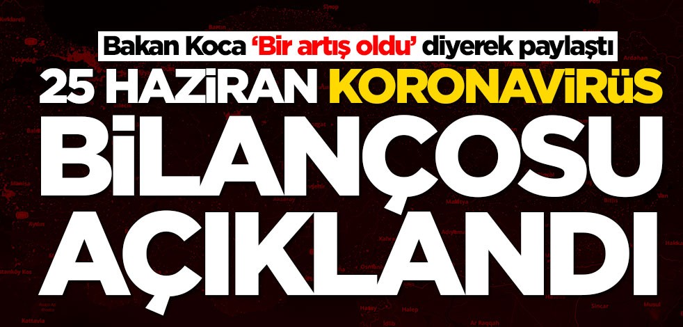 25 Haziran koronavirüs bilançosu açıklandı