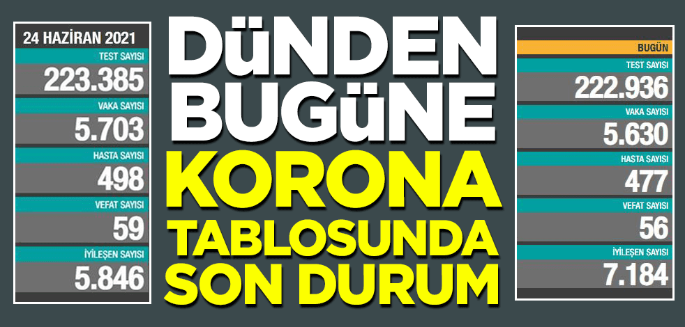 25 Haziran koronavirüs tablosu açıklandı! İşte son durum