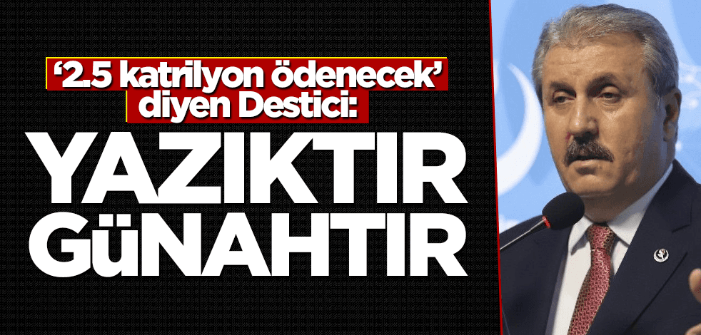 "2.5 katrilyon ödenecek" diyen Destici: Yazıktır, günahtır