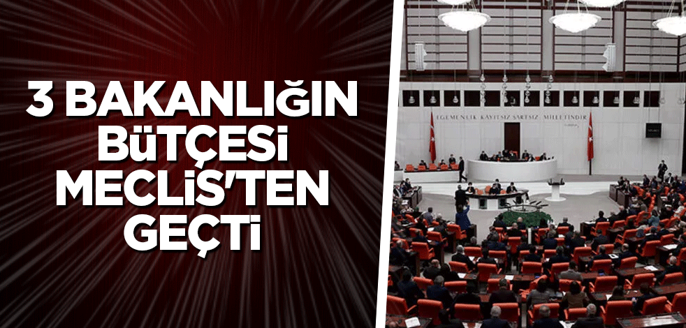 3 bakanlığın bütçesi Meclis'ten geçti