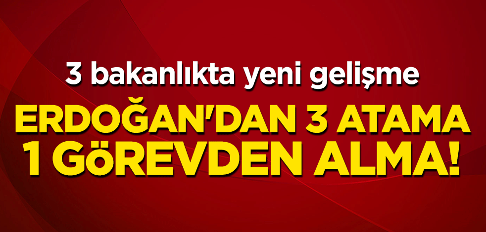 3 bakanlıkta yeni gelişme! Erdoğan'dan 3 atama, 1 görevden alma!