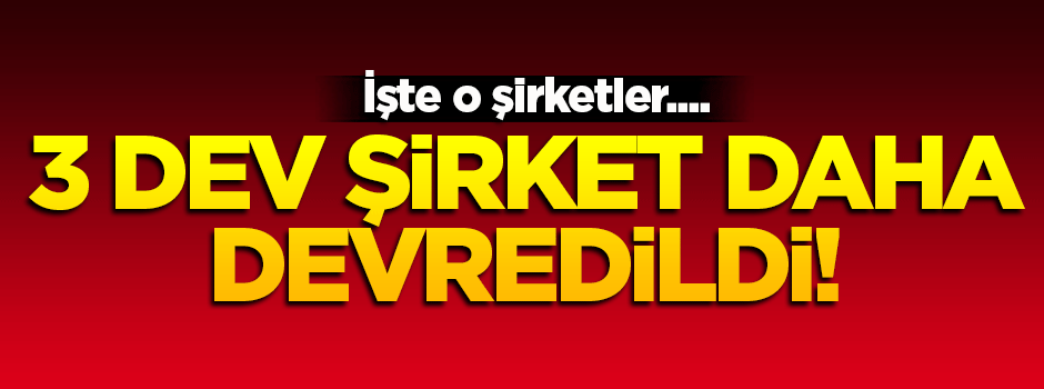 3 dev şirket daha Varlık Fonu'na devredildi