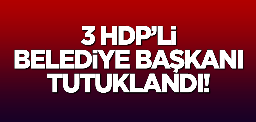 3 HDP'li belediye başkanı tutuklandı!