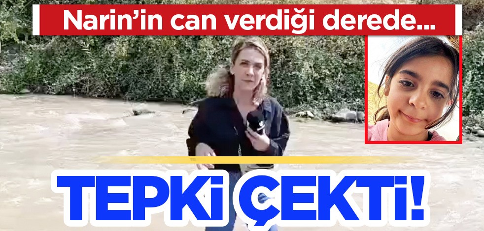3 km mesafede Narin Güran bulundu: Gazetecinin bulunduğu dereye girerek haber yapması tepki çekti