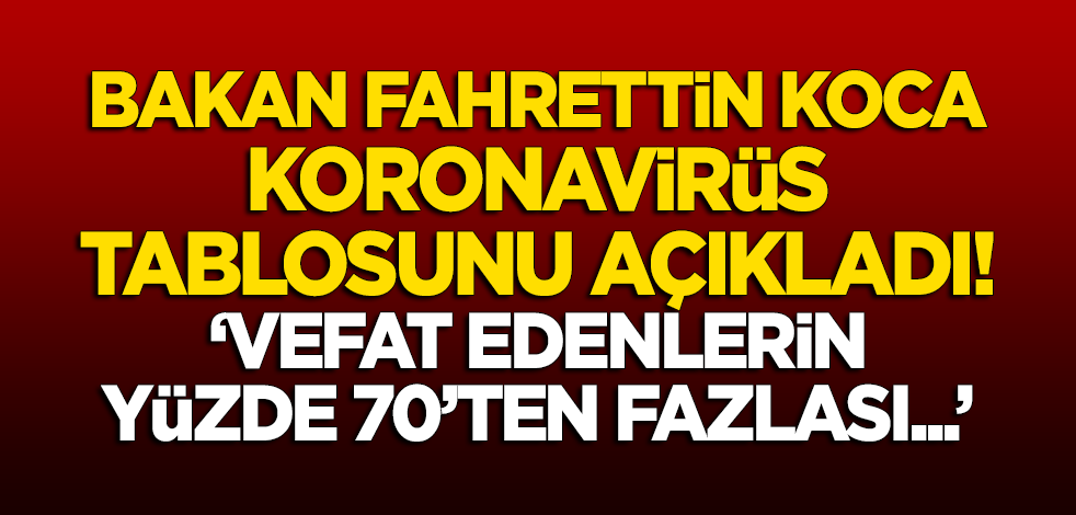 3 Temmuz koronavirüs tablosu açıklandı! "Vefat edenlerin yüzde 70'ten fazlası..."