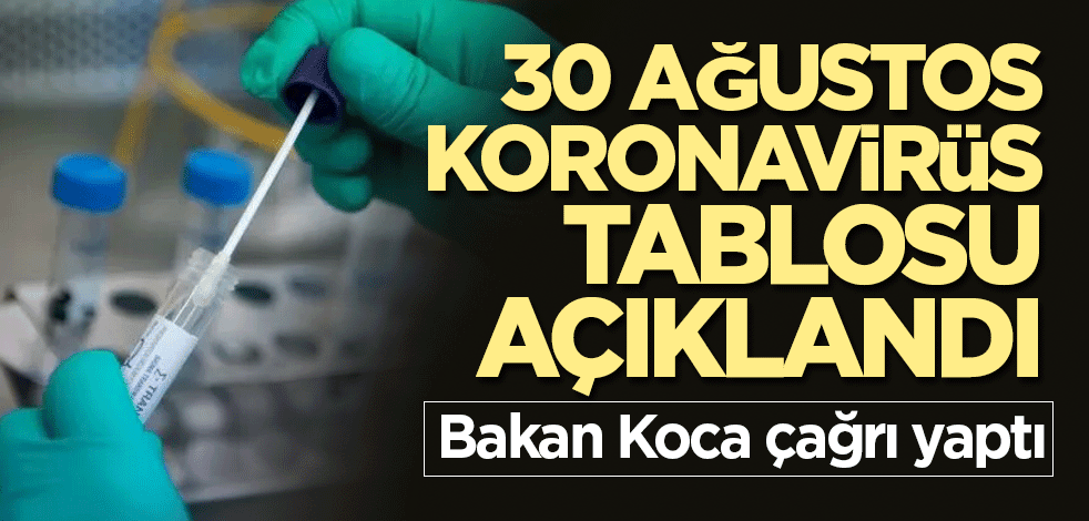 30 Ağustos koronavirüs tablosu açıklandı