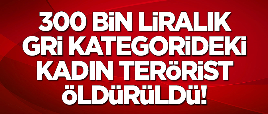 300 bin liralık gri kategorideki kadın terörist öldürüldü!