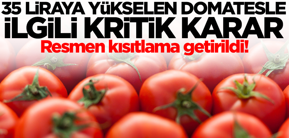 35 liraya yükselen domatesle ilgili kritik karar! 'Acele' ibaresi ile kısıtlama getirildi: Bundan sonra...