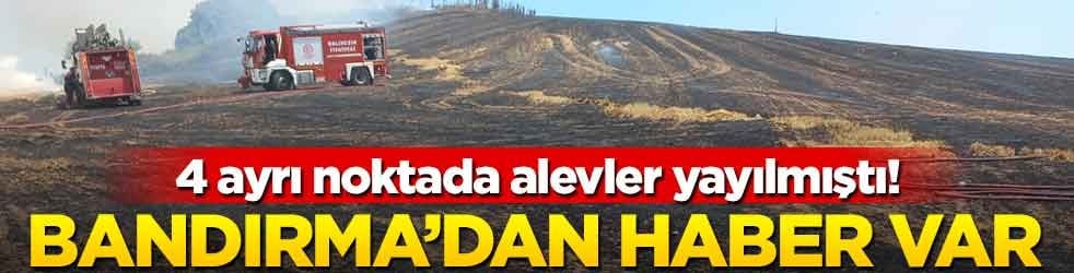 4 ayrı noktada alevler yayılmıştı! Bandırma'dan haber var