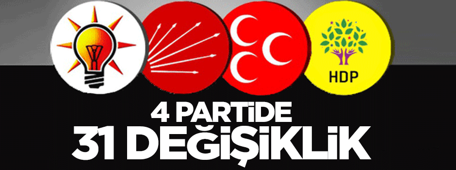 4 parti 31 milletvekili adayında değişiklik yaptı