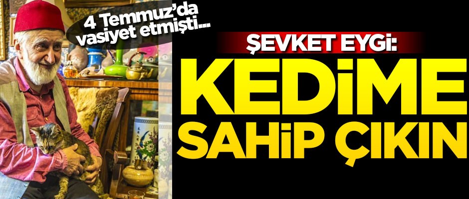 4 Temmuz tarihli yazısında vasiyet etmişti... Eygi: Kedime sahip çıkın