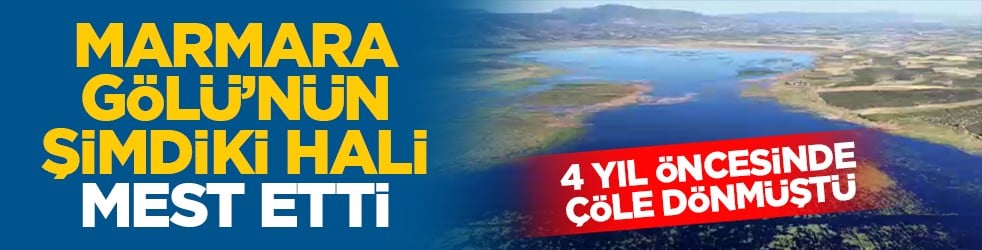 4 yıl öncesinde çöle dönmüştü: Marmara Gölü’nün şimdiki hali mest etti