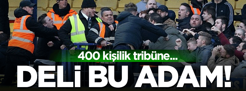 400 kişilik tribüne tek başına daldı!