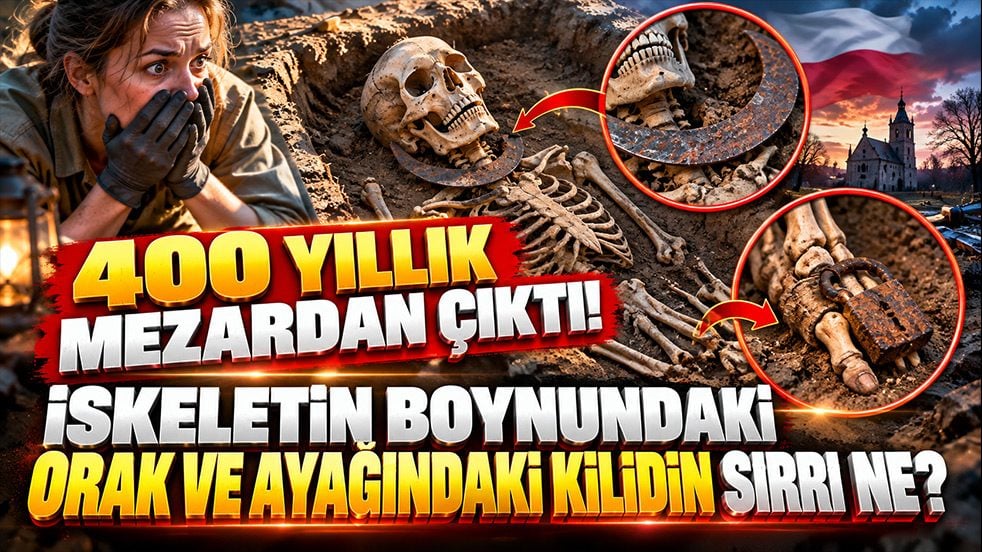 400 yıllık mezardan çıktı! İskeletin boynundaki orak ve ayağındaki kilidin sırrı ne?