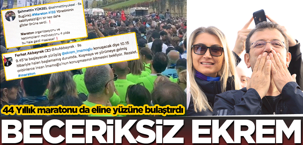 44 Yıllık maratonu da eline yüzüne bulaştırdı! Beceriksiz Ekrem