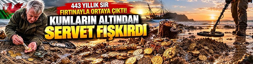 443 yıllık sır fırtınayla ortaya çıktı! Kumların altından servet fışkırdı