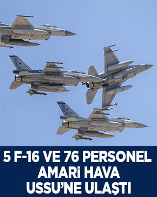 5 F-16 ve 76 personel NATO görevi kapsamında Amari Hava Üssü'ne ulaştı