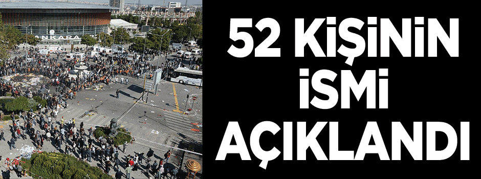 52 kişinin kimlikleri belli oldu