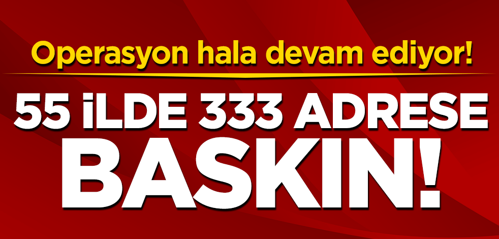 55 ilde 333 adrese baskın!