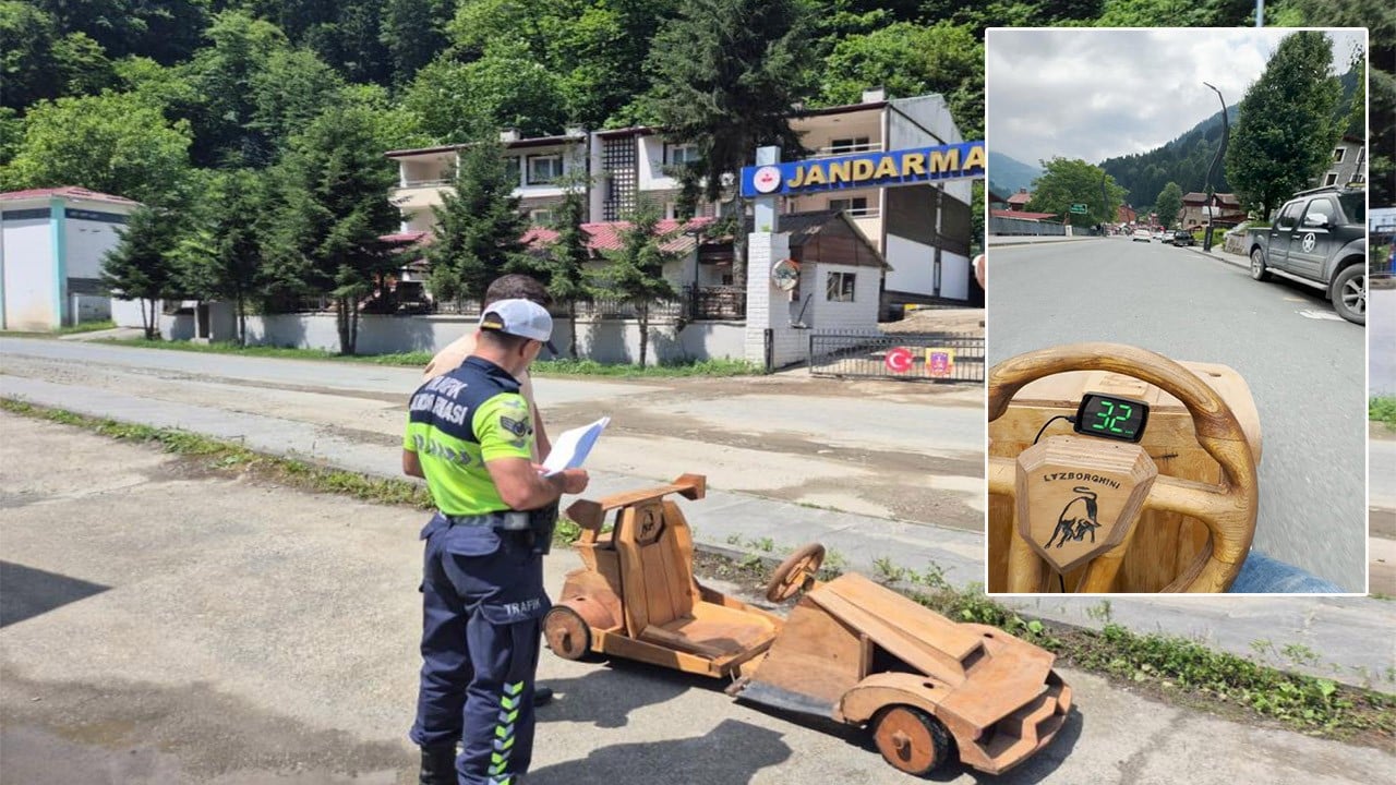70 kilometre hız yapabilen tahta araca jandarma el koydu