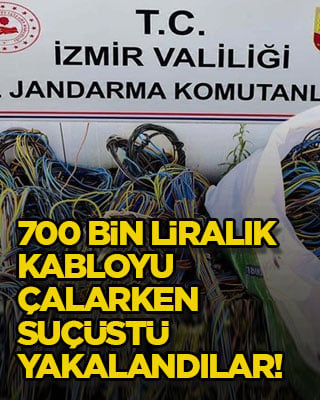 700 bin liralık kabloyu çalarken suçüstü yakalandılar!