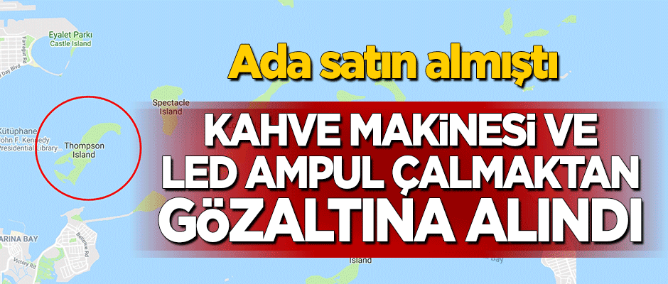 8 milyon dolara ada satın almıştı! Kahve makinesi ve led ampul çalmaktan gözaltına alındı