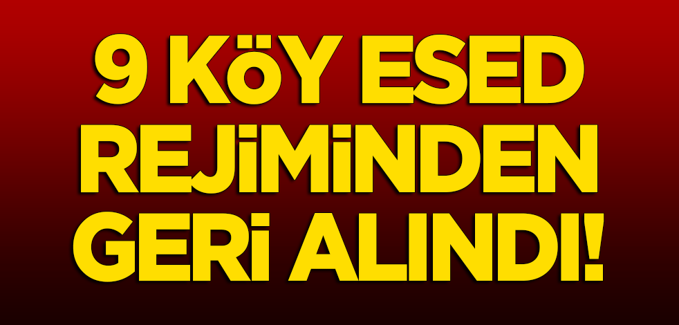 9 köy Esed rejiminden geri alındı!