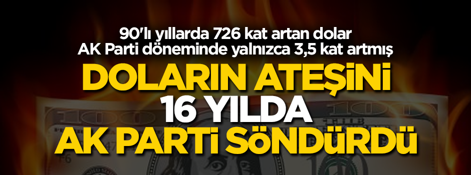 90'lı yıllarda 726 kat artan dolar, AK Parti döneminde yalnızca 3,5 kat artmış