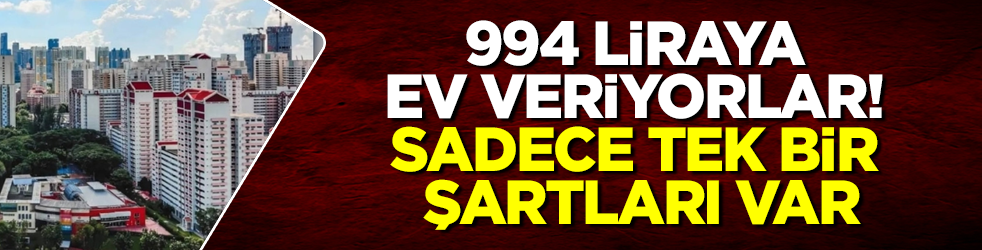 994 liraya ev veriyorlar! Sadece tek bir şartları var