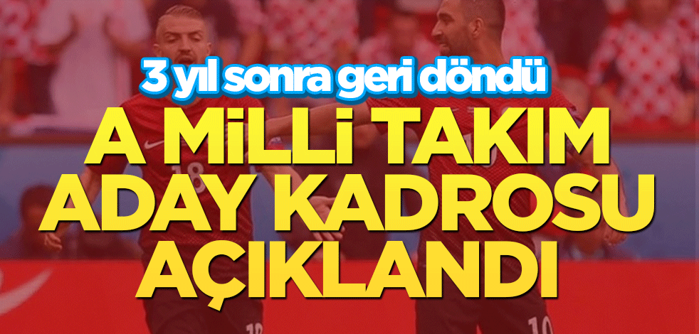 A Milli Takım aday kadrosu açıklandı! 3 yıl sonra geri döndü