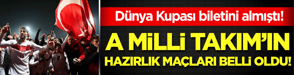 A Milli Takım'ın Dünya Kupası hazırlık maçları belli oldu!