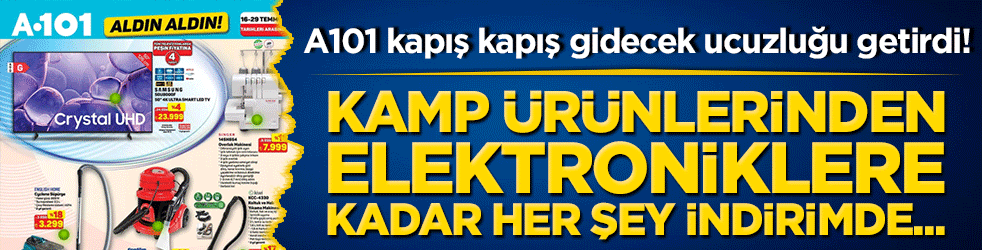 A101 kapış kapış gidecek ucuzluğu getirdi! Kamp ürünlerinden elektroniklere kadar her şey indirimde...