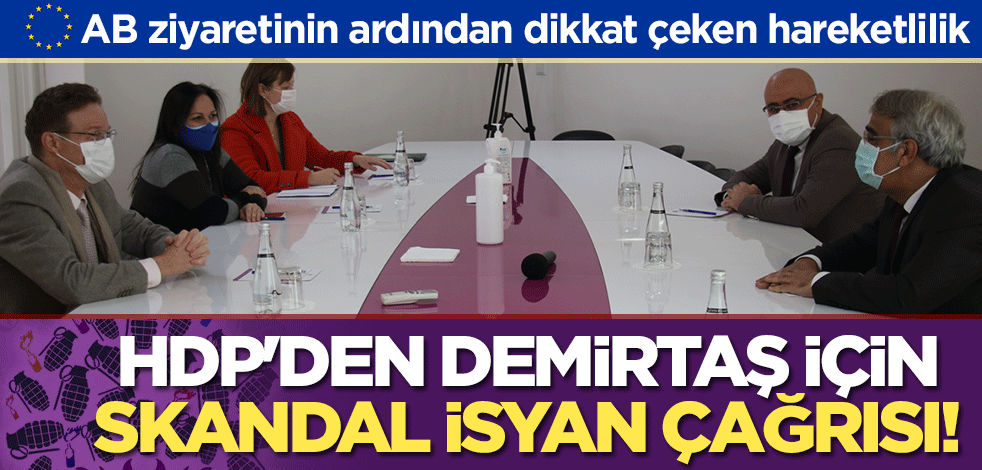 AB heyetinin ziyaretinin ardından HDP'den Demirtaş için skandal isyan çağrısı!